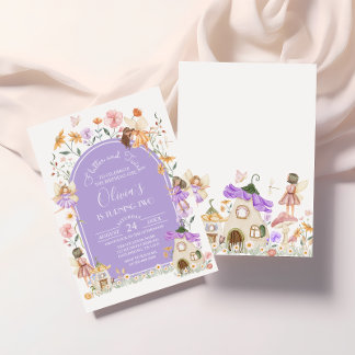 Inbjudan till lila Fairy Birthday