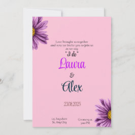 Inbjudan till lila Flower-inspiration-bröllop