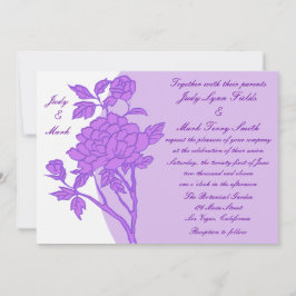Inbjudan till lila Flower Personligt bröllp