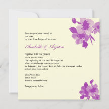 Inbjudan till lila Flower Wedding