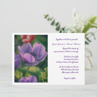 Inbjudan till lila Flower Wedding