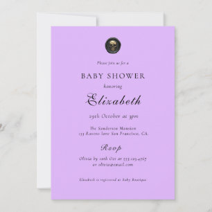 Inbjudan till lila Gothic Baby Shower