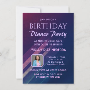 Inbjudan till lila Gradient Birthday Midday Party