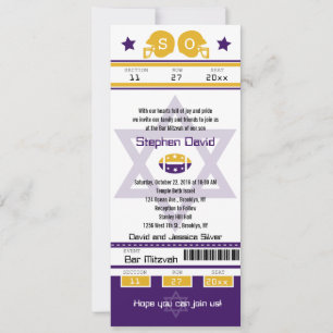 Inbjudan till lila Guld Pub Mitzvah-fotbollen Bilj