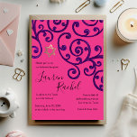 Inbjudan till Lila i Mönster vid bat mitzvah Rulla<br><div class="desc">Pub Mitzvah och Bat mitzvah inbjudan är designade av Umua. Tryckt och avsänt av Zazzle eller dess partner.</div>
