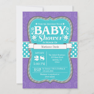 Inbjudan till Lila Lavender Flower Baby Shower