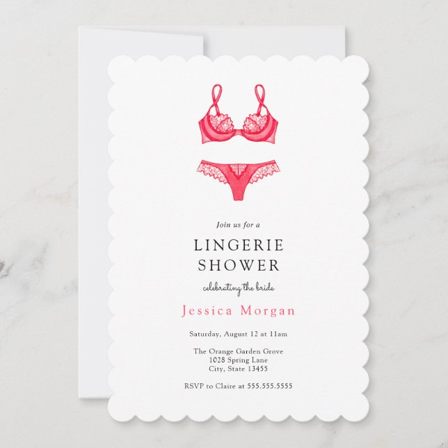 Inbjudan till lila Lingerie Shower (Framsida)