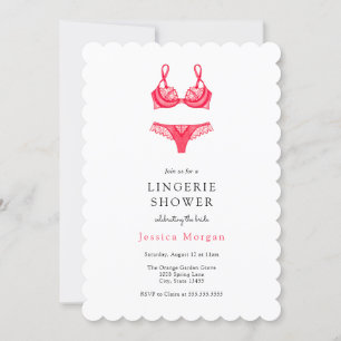 Inbjudan till lila Lingerie Shower
