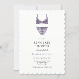 Inbjudan till lila Lingerie Shower