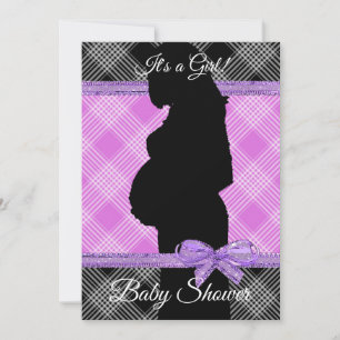 Inbjudan till lila och Black Play Baby Shower