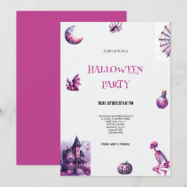 INBJUDAN TILL lila OCH ROSA HALLOWEEN FEST