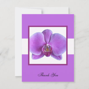 Inbjudan till lila Orchid Bröllop Gift Tack