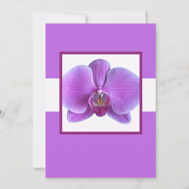 Inbjudan till lila Orchid Wedding (Framsida)