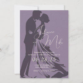Inbjudan till lila Romantic Wedding