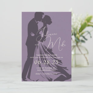 Inbjudan till lila Romantic Wedding
