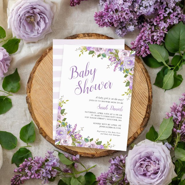 Inbjudan till Lilac Blommigt Baby Shower (Skapare uppladdad)