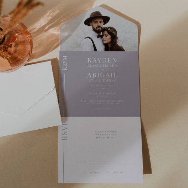 Inbjudan till Lilac Clean Line Wedding (Skapare uppladdad)