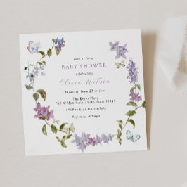 Inbjudan till Lilac- och Butterflies Baby Shower