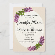 Inbjudan till Lilac- och Cream-bröllop V2