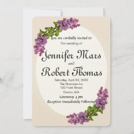 Inbjudan till Lilac- och Cream-bröllop V2