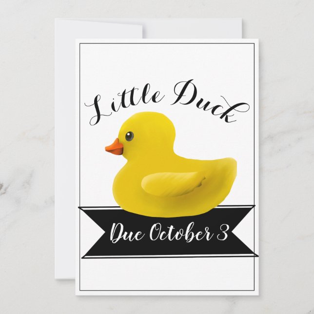 Inbjudan till lilla Anka Baby Shower (Framsida)