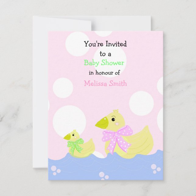 Inbjudan till lilla Anka Baby Shower (Framsida)