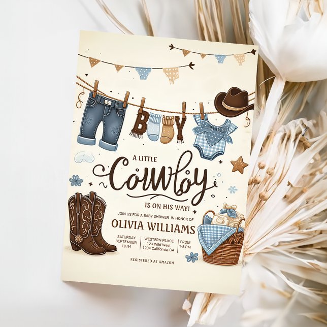 Inbjudan till lilla cowboybabydusch (Skapare uppladdad)