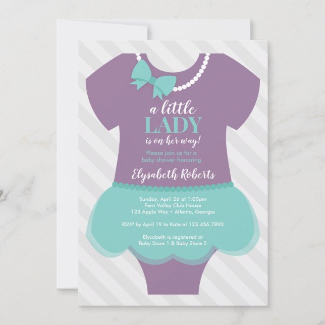 Inbjudan till lilla Dam Baby Shower (Framsida)