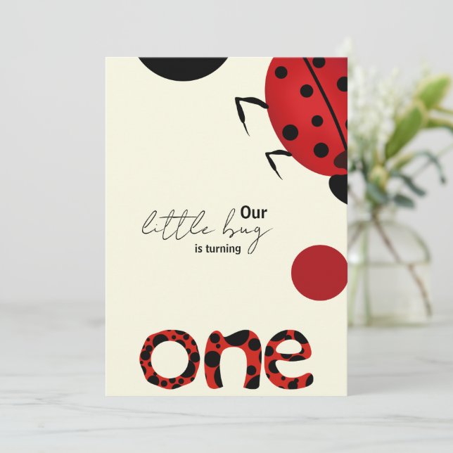 inbjudan till lilla Kryp 1st Birthday Party (Stående Fram)