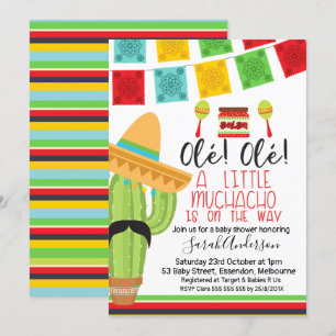 Inbjudan till lilla muchacho Fiesta Baby Shower