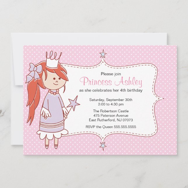Inbjudan till lilla prinsessan - Rosa (Framsida)