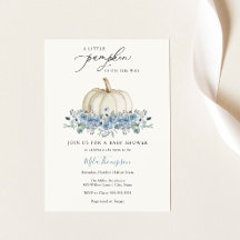 Inbjudan till lilla Pumpkin Blue Boy Baby Shower
