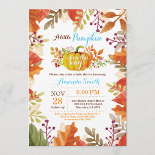 Inbjudan till lilla Pumpkin Fall Boy Baby Shower