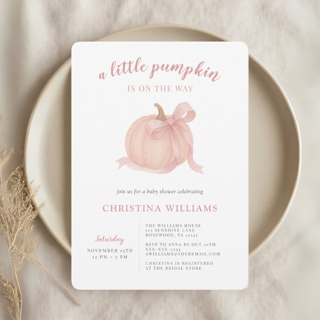 Inbjudan till lilla Pumpkin Fall Girl Baby Shower (Skapare uppladdad)