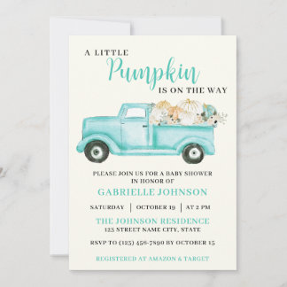 Inbjudan till lilla Pumpkin Rustic Fall Baby Showe