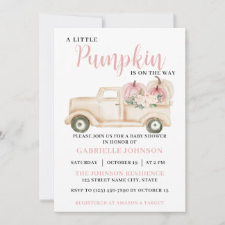 Inbjudan till lilla Pumpkin Rustic Fall Baby Showe