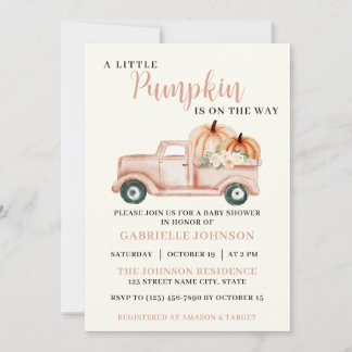 Inbjudan till lilla Pumpkin Rustic Fall Baby Showe