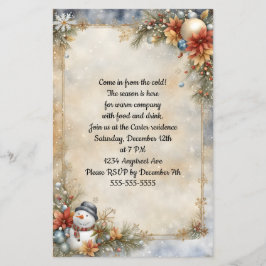 inbjudan till lilla Snögubbe-julfest