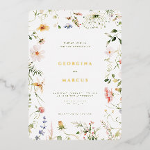 inbjudan till lille Garden Wedding Foil