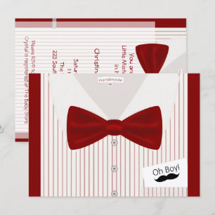 Inbjudan till lille minister Bowtie Baby Shower