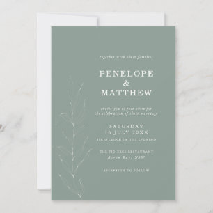 Inbjudan till Line Teckning Sage Foliage Wedding