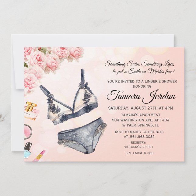 Inbjudan till Lingerie Shower (Framsida)