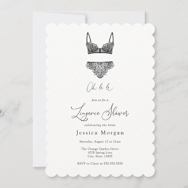 Inbjudan till Lingerie Shower (Framsida)