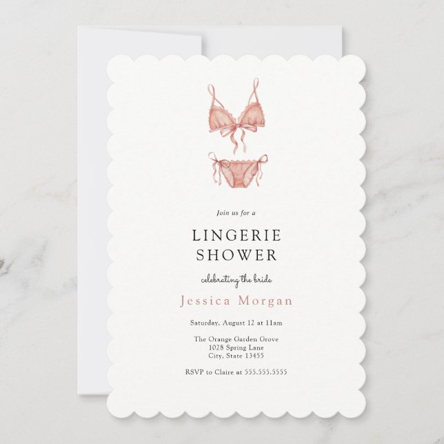Inbjudan till Lingerie Shower (Framsida)