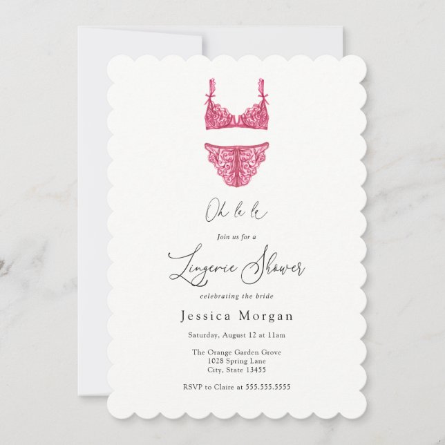 Inbjudan till Lingerie Shower (Framsida)