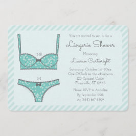 Inbjudan till Lingerie Shower Mint Grönt Rand