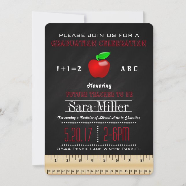 Inbjudan till Linjal och Apple Teacher Studenten (Framsida)