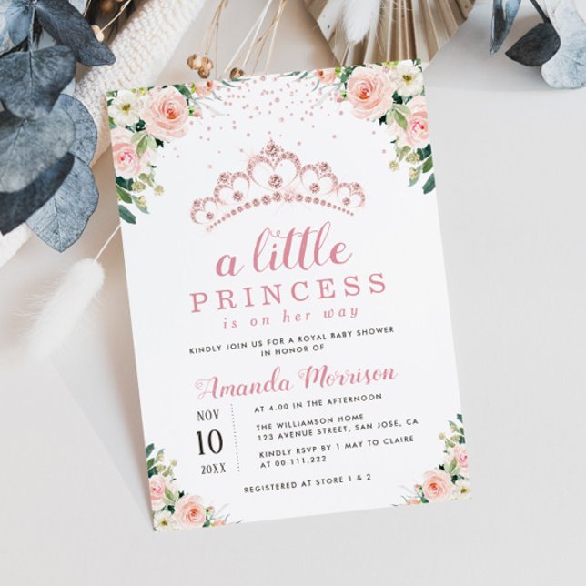 inbjudan till liten prinsessa blommigt babydusch (Skapare uppladdad)