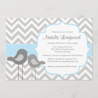 Inbjudan till Little Bird Chevron Baby Shower