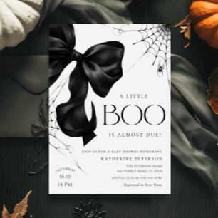 Inbjudan till Little Boo Black Bow Baby Shower